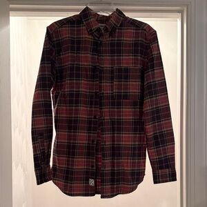Plaid Button-Down Shirt - Red and Black
